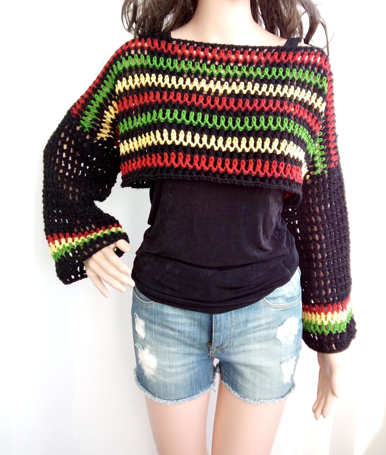 rasta crochet crop top