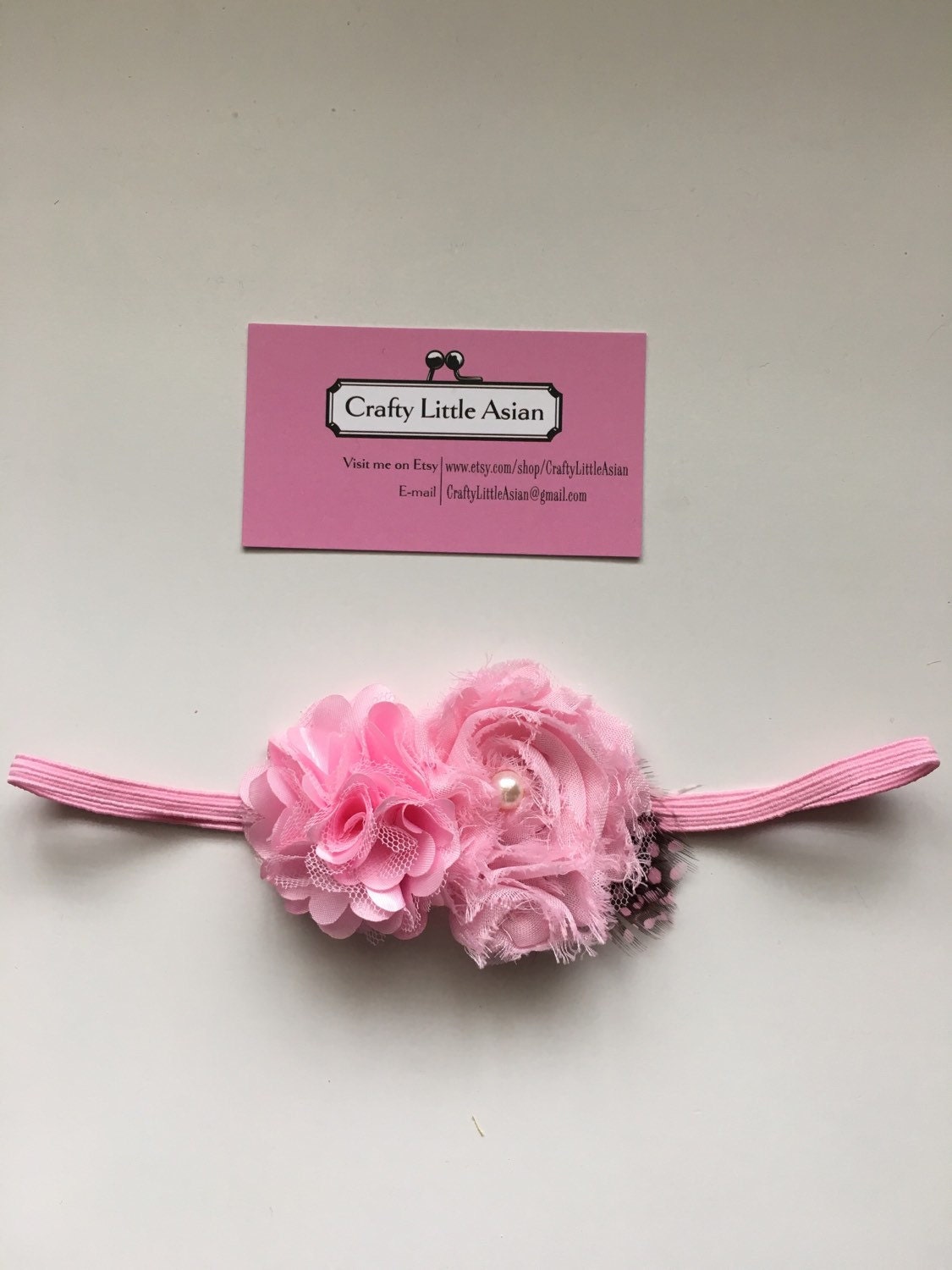 Infant/Toddler Baby Girl Headband Pastel Pink Chiffon Flowers