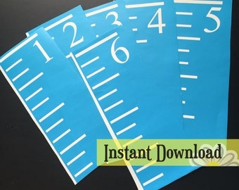 Growth Chart Ruler Stencil File - SVG/JPG/PDF Cut File - Instant Download - perfect for vinyl and stencils