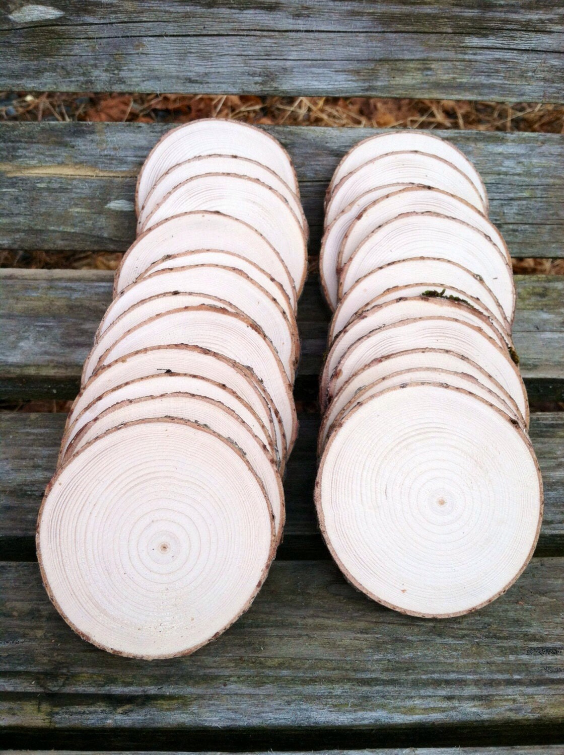 50 Pine wood slices 2 3 by LightofdayCreations on Etsy