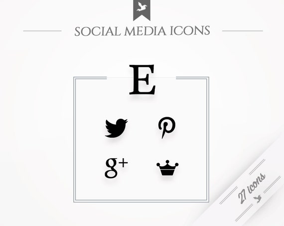 Social media icons Minimal black by FlyBirdBranding on Etsy