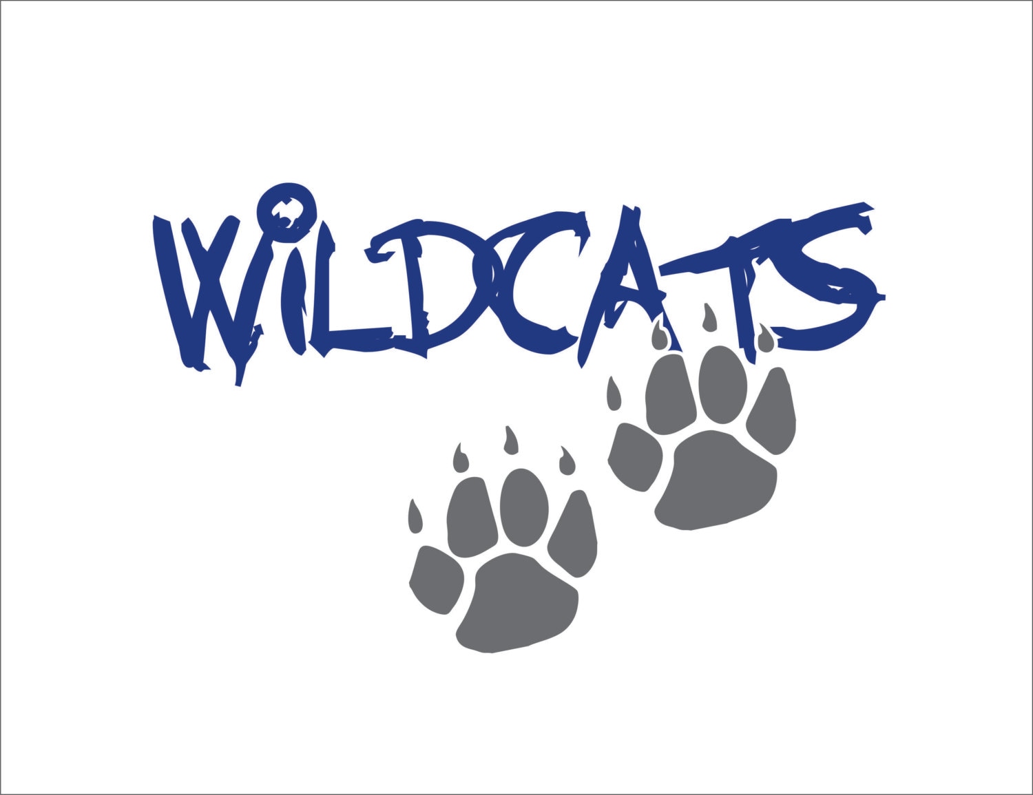 Download Wildcats Cat 2 claws paws instant digital download EPS SVG DXF