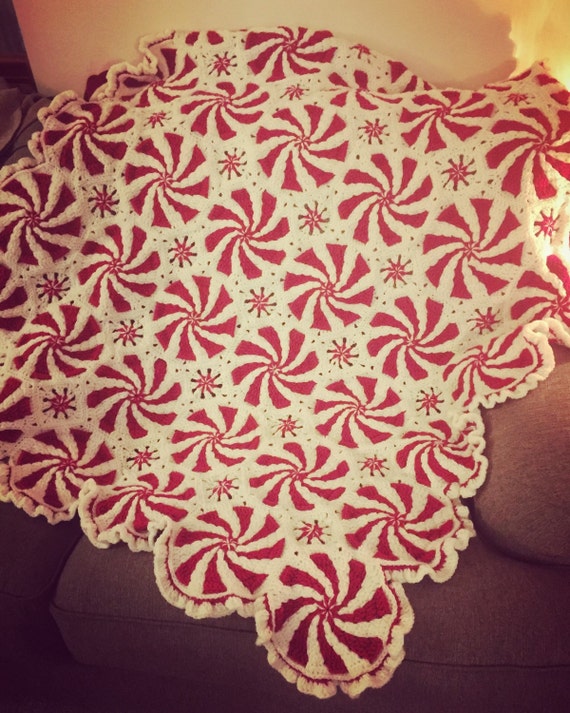 Crochet Peppermint Afghan 47x57
