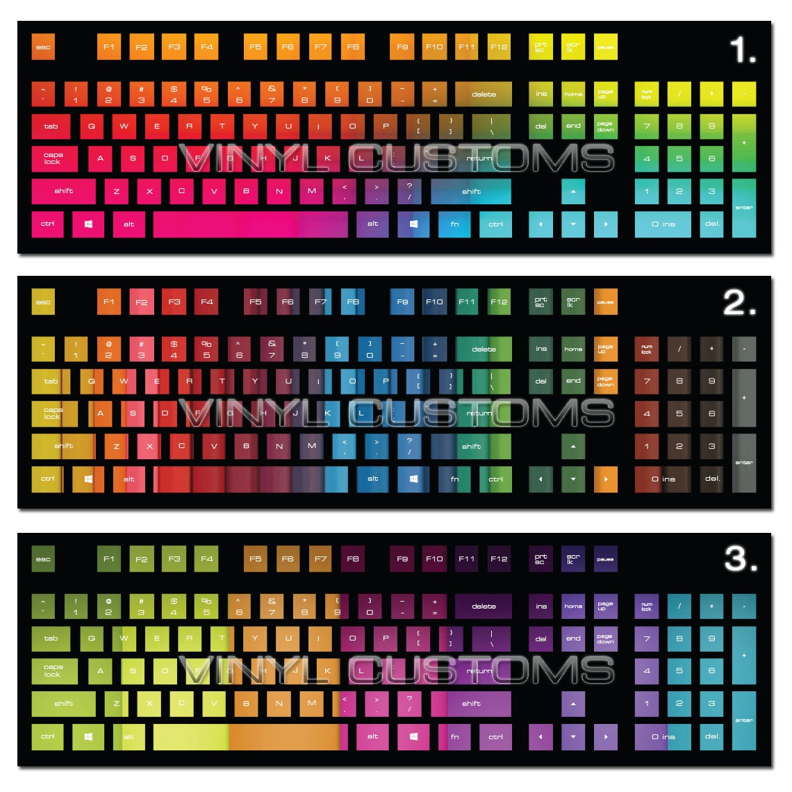 Mechanical Keyboard Vinyl Decal Kit Cherry MX Keycaps PC Vinyl