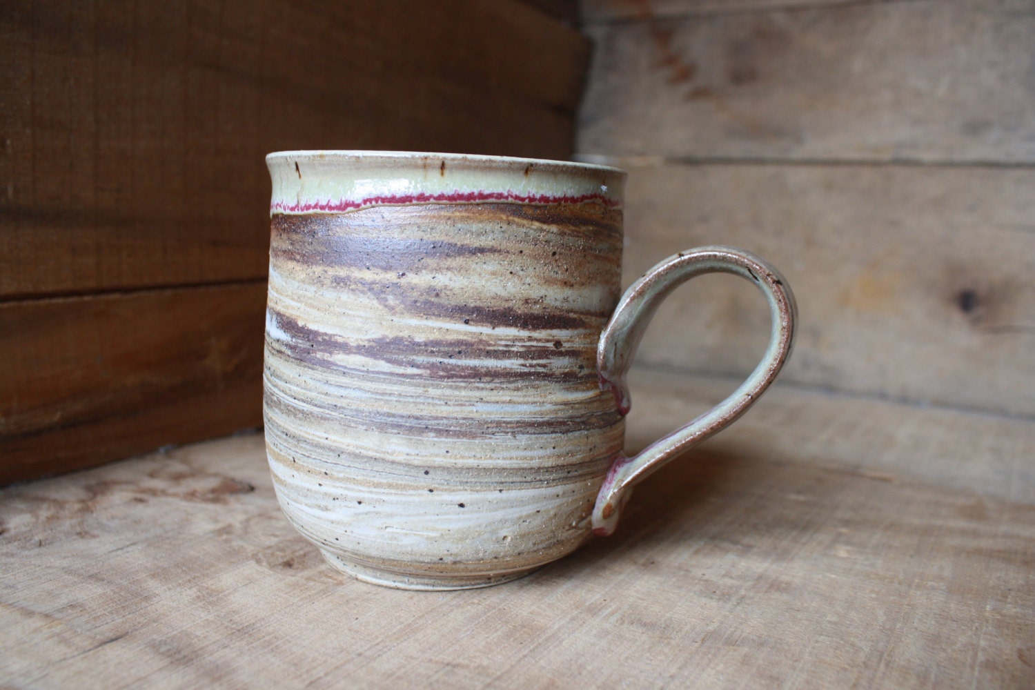Coffee Mug Pottery Mug Wheel Thrown Pottery by KJPottery