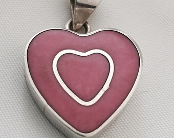 Vintage Large Sterling Silver 925 Heart Pendant 10g