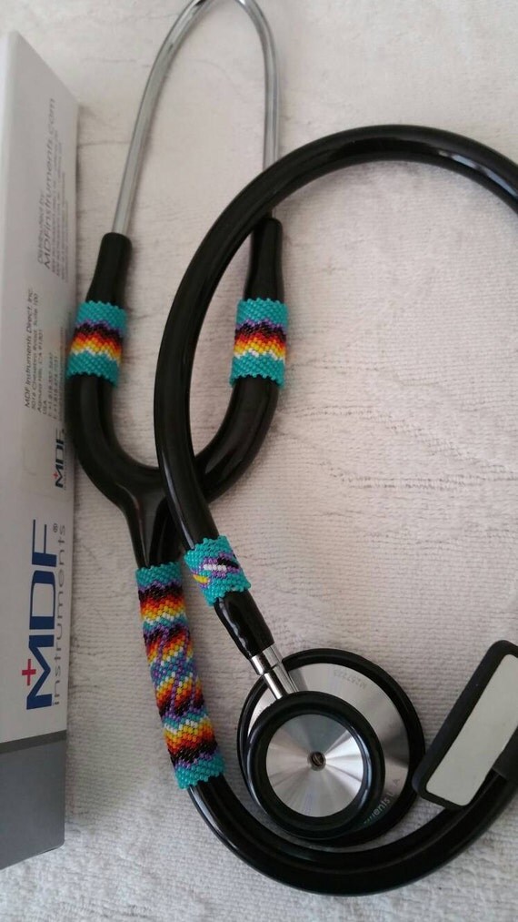 Native American beaded MDF stethoscope. Available in any