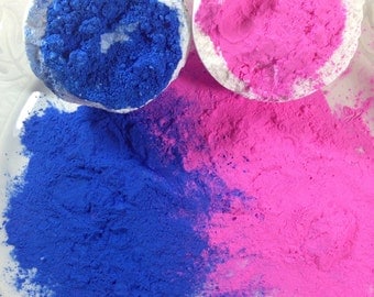 Gender Reveal Bomb- can be used as a Baseball, golfball, or exploding target Set- This listing is for one blue and one pink ball