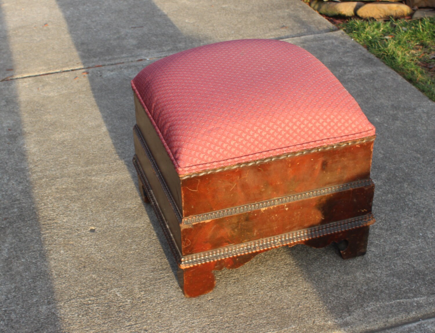 Antique Tufted Pillow Stool Springs Puff the by QUEENIESECLECTIC