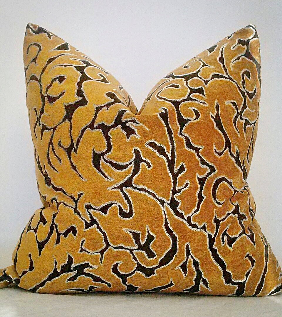 Mustard Velvet Pillow CoverGray velvet Pillow Cover Gray