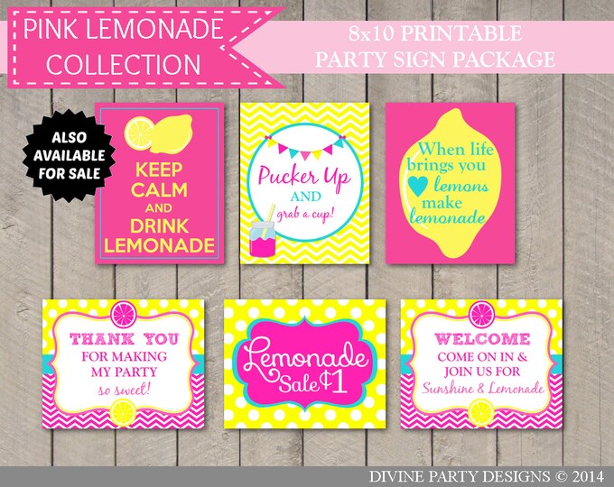 SALE INSTANT DOWNLOAD Printable 8x10 Welcome Come In for Sunshine and Lemonade Sign / Diy Printables / Pink Lemonade Collection / Item #426