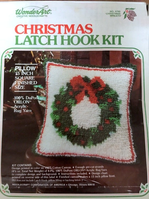Vintage WonderArt Christmas Latch Hook Kit