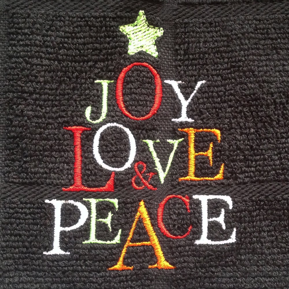 Joy Love and Peace Christmas Machine Embroidery Design in