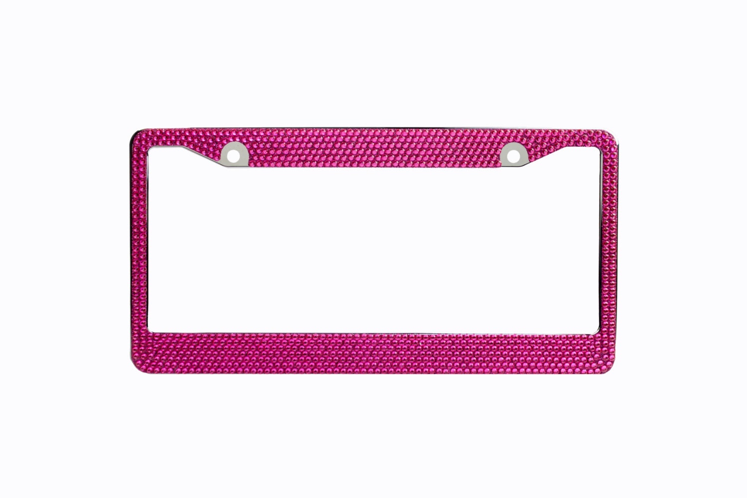 Hot Pink Crystal Rhinestone license Plate Frame With Crystal