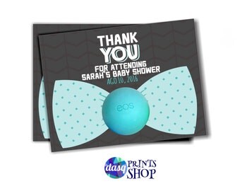 Bow Tie Baby Shower Favors for EOS lip balm gifts Little Man Baby Shower tag - Onesie Invitation