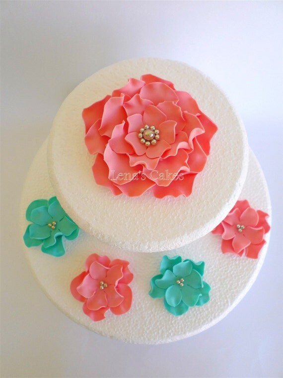 12 Fondant Flowers Edible Sugar Flowers for Cakes Gumpaste