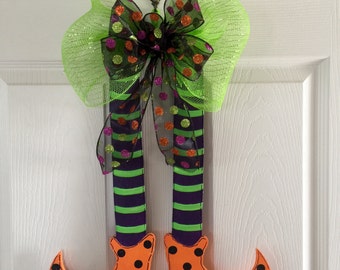 WITCH LEGS, Halloween Door Hanger, Witches Leg Door Hanger, Fall Wreath, Halloween Wreath, Holiday Wreath, Halloween Decor