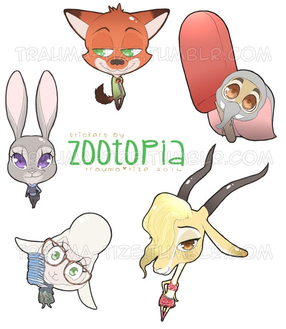 items similar to zootopia stickers on etsy