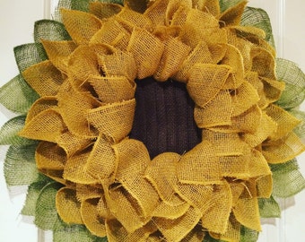 Burlap Sunflower Wreath