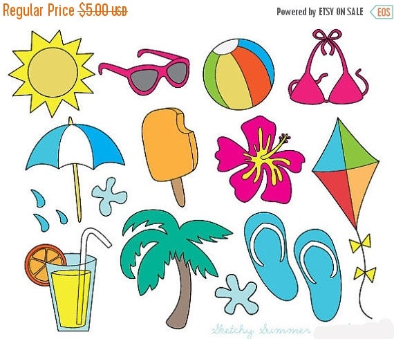 Clipart LOVE SALE Summer Clip Art Colorful Summer by wonderdigi