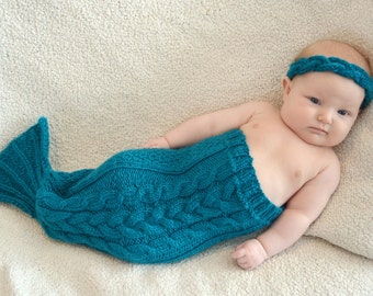 KNITTING PATTERN PDF Mermaid Tail - Knit pattern mermaid blanket - Knitting pattern mermaid tail newborn - size 10