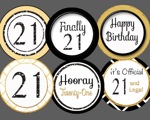 items-similar-to-21st-cupcake-toppers-gold-black-glitter-21-favor-tag