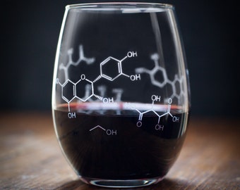 Chemistry of Wine Molecules Stemless Glass | Girlfriend Gift, Gifts for Men, Chemistry Gift, Science Nerd Gift, Gifts for her, Smart Gift