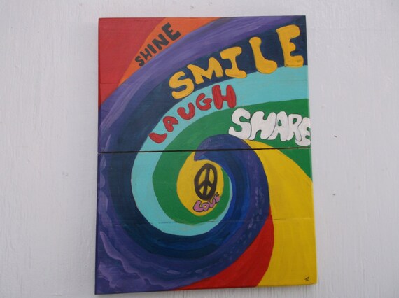 Love Laugh Smile Shine PEACE hippy decor Sealed