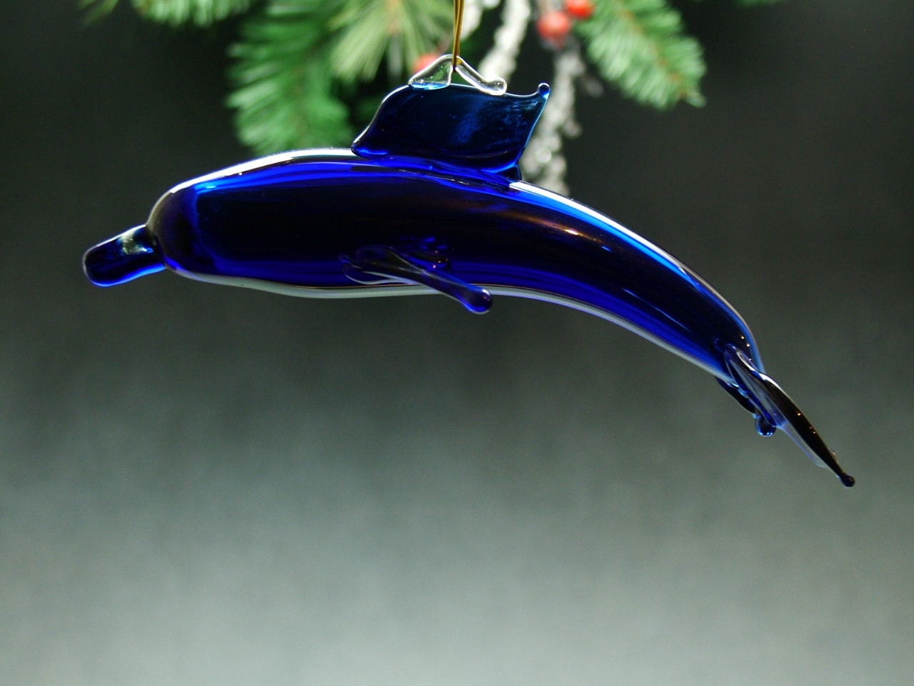 blown glass dolphin ornaments