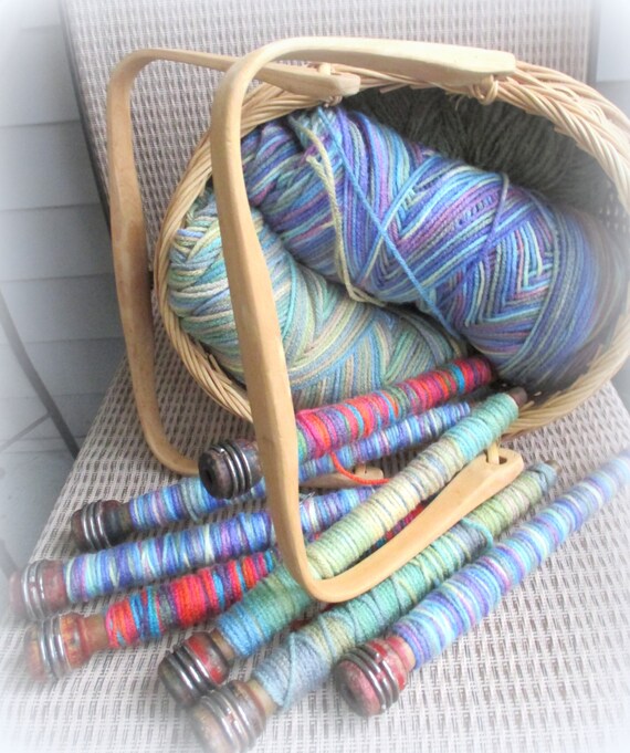 Antique Wooden Bobbins Vintage Textile Mill by AChairInTheAttic