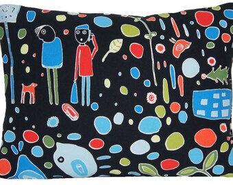 SALE Now on 7.99 Was 9.99 Black Cushion Cover Ikea Throw Pillow Case Decorative Printed Fabric Textile Floral Multicoloured Green Blue Red