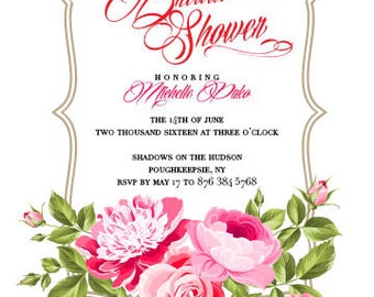 Bridal Shower Invitation - Roses