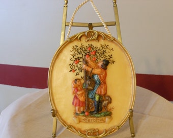 Vintage German Wax Wall Hanging