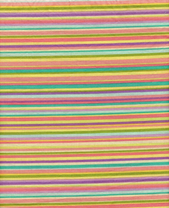 Items similar to Vintage Striped Quilt Fabric - Pastel ...