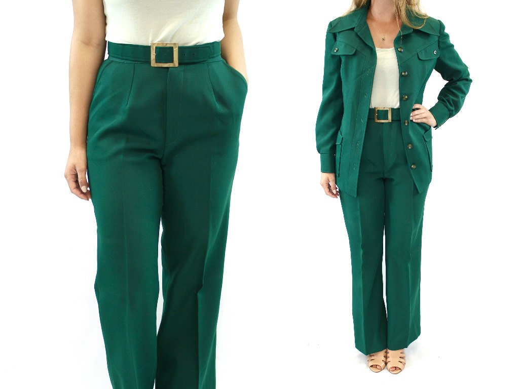 forest green pantsuit