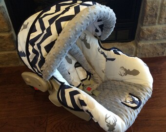4 PC Custom Infant Car Seat Cover, Boutique Infant Car Seat Cover