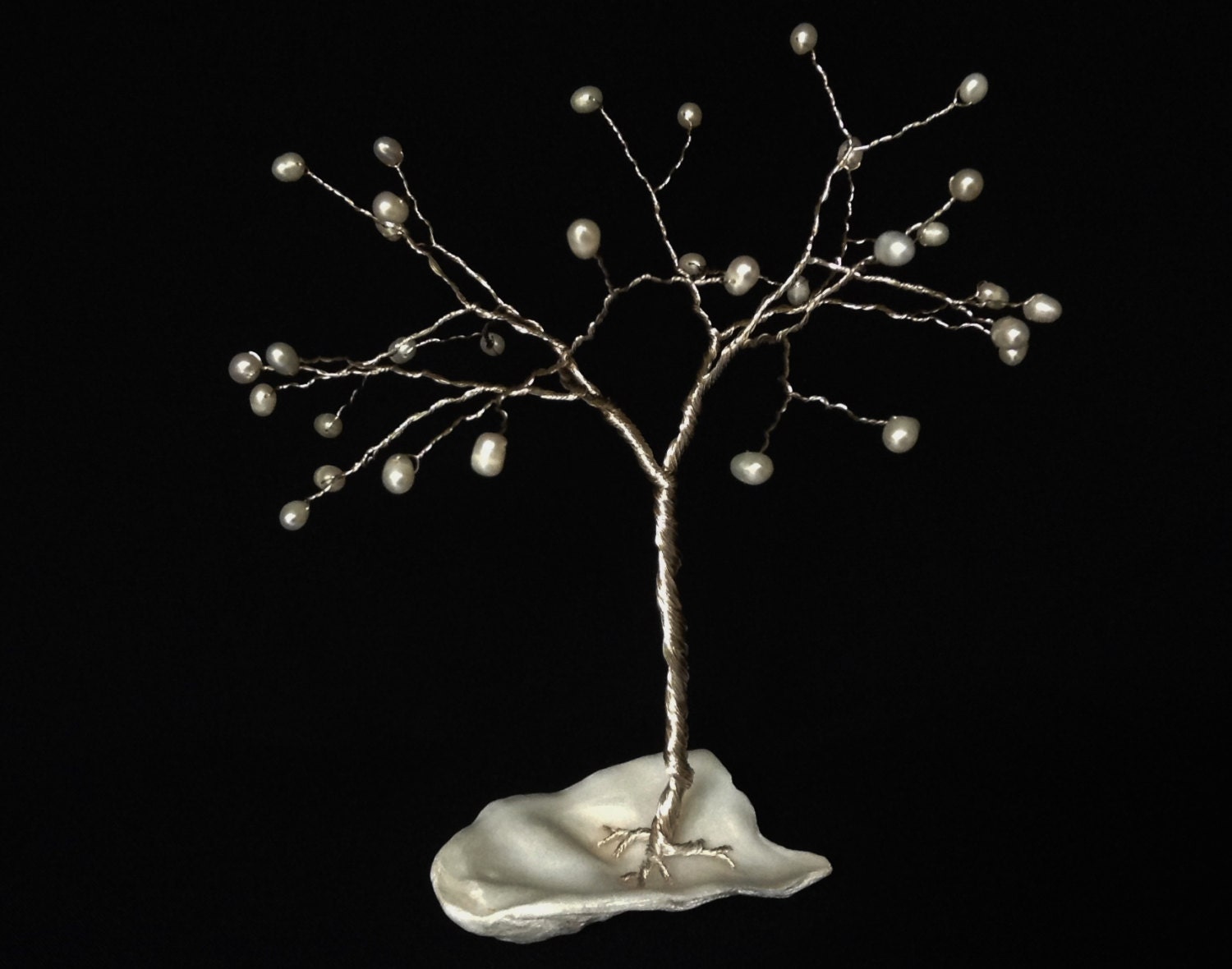 Small Pearl Tree Sculpture. Pearl wedding anniversary by Josoko