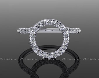 Halo Ring Guard / Ring Enhancer / Wedding Ring Enhancer / Natural Diamonds / Solitaire Enhancer / 14K White Gold