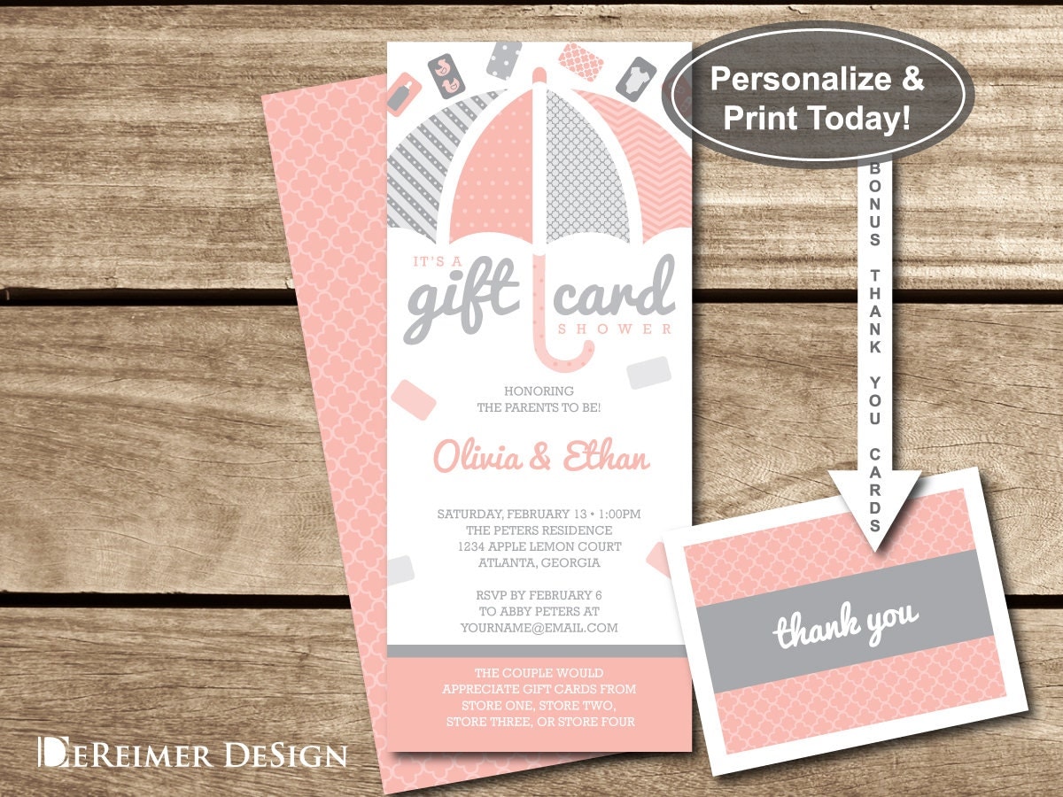 Gift Card Party Invitations 4