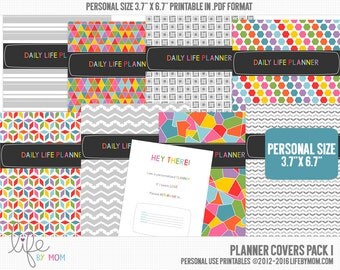Planner Covers Pack 1 - 3.7x6.7 Filofax personal,compact & slimline, kikki.K planner, daytimer planner, color crush