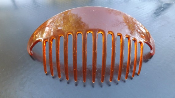 80s Tuck Combs Large Hair Comb Vintage Caramel Brown