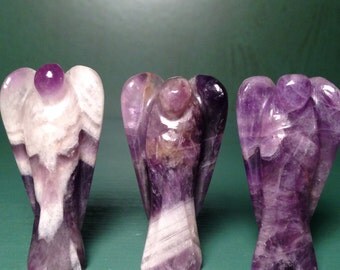 Guardian Angel, Brazil Amethyst, Amethyst Angel ,45-55 mm, (2 inches),Reiki Crystal Healing Stone, Pocket Stone, Angel,Amethyst,All Natural