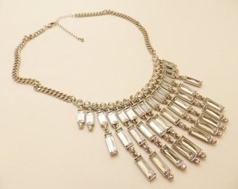 Vintage Art Deco Style Rhinestone Necklace Bridal Jewelry