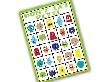 Monster Birthday Party Game, Don't Eat Pete, Group Game, Monster Birthday, Monster Party Game, Preschool Game, Monster Printable Game