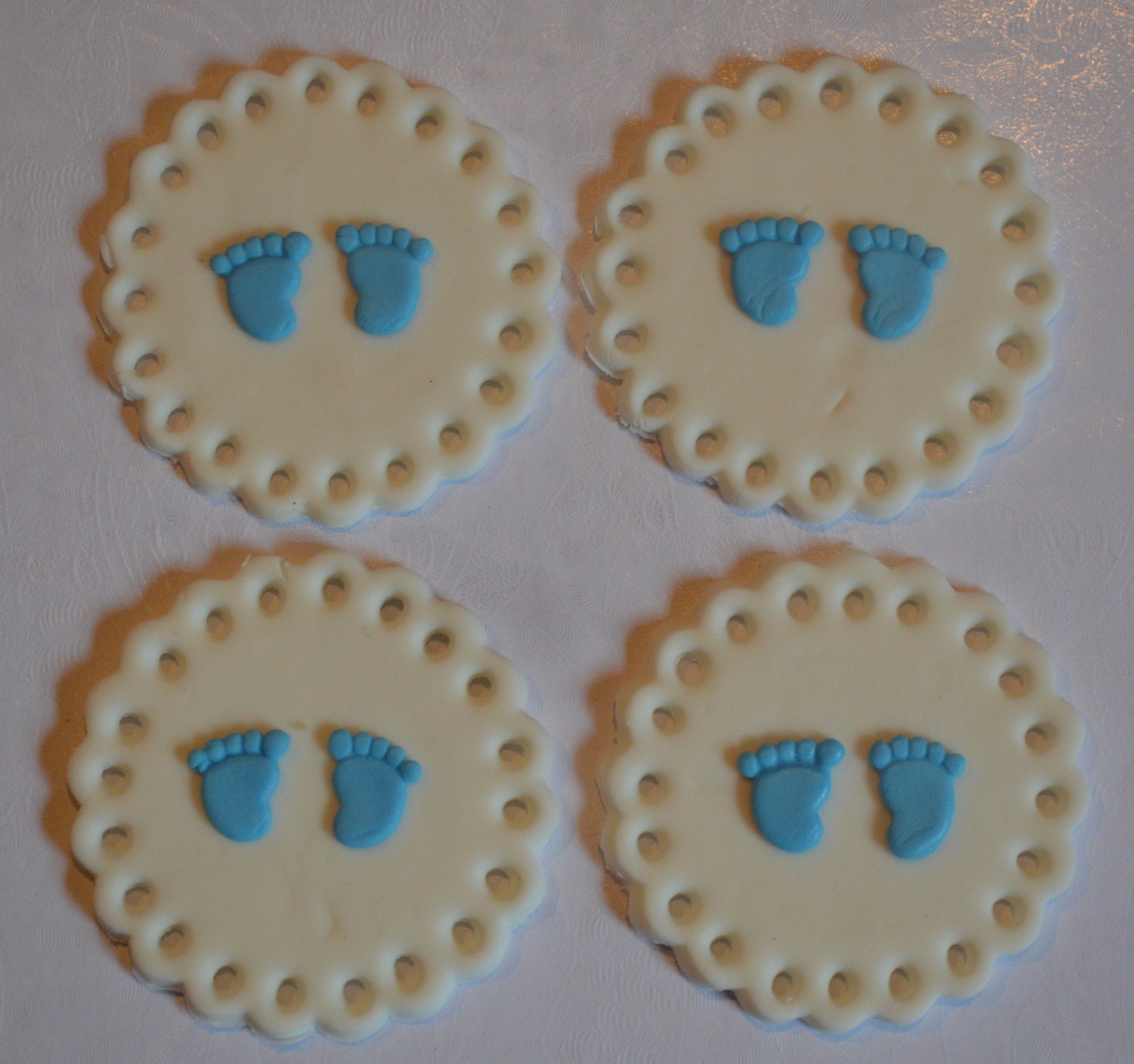 12 Fondant Baby Boy Cupcake Topper Fondant baby shower