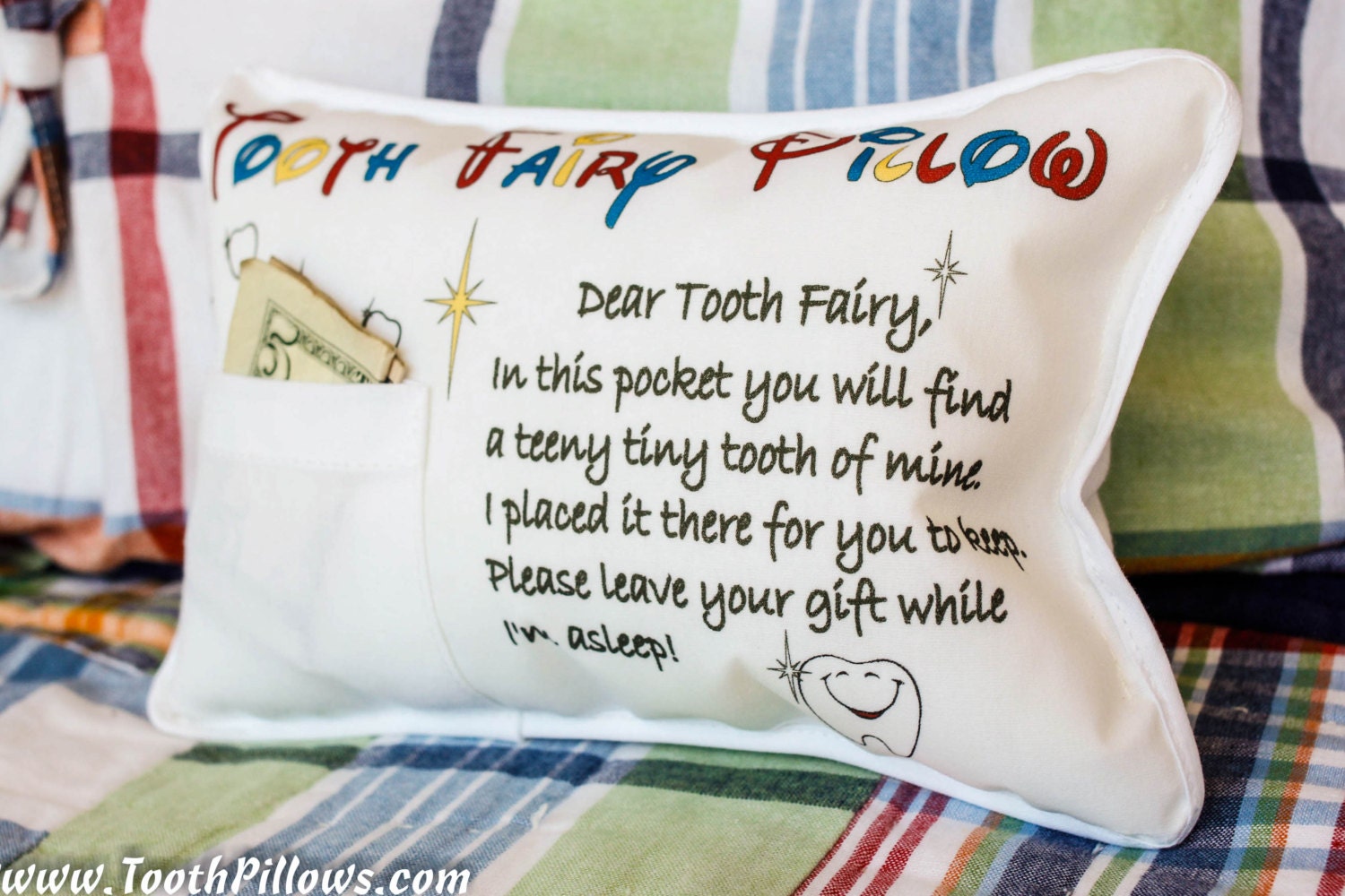 Gender Neutral Tooth Fairy Pillow POEM Tooth Fairy Pillow