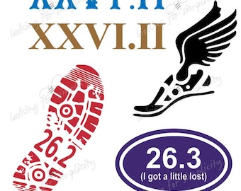 26.2 Marathon Running Decal /Sticker for Car, Laptop or any non painted surface