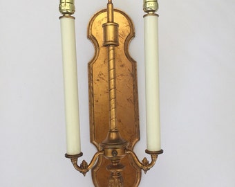 Pair of Vintage Leviton Brass and Lead Crystal Lamps