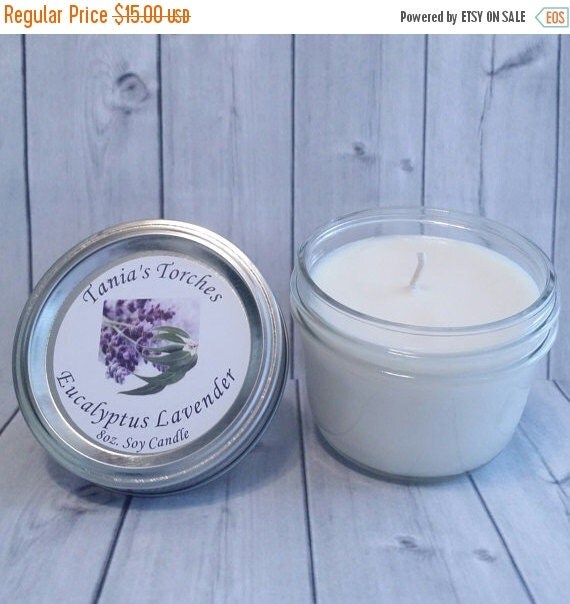 Sale Eucalyptus Lavender Candle Made with 100 by TaniasTorches