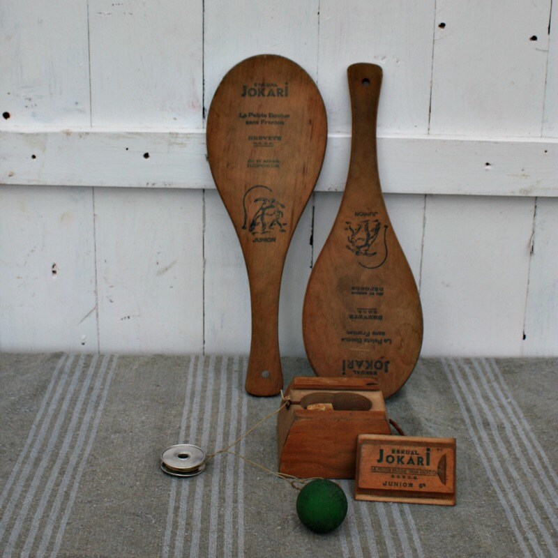 French Vintage Wooden Bat and Ball Game Jokari